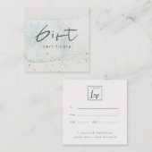 Aqua Silver Brush Stoke Logo Cadeaucertificaat Vierkante Visitekaartje (Voorkant / Achterkant)