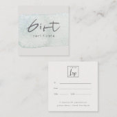 Aqua Silver Brush Stoke Logo Cadeaucertificaat Vierkante Visitekaartje (Voorkant / Achterkant)