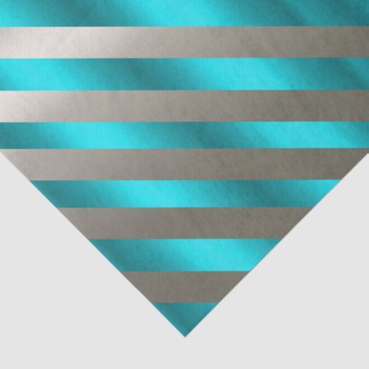 Aqua & Silver Diagonal Stripe Christmas  Tissuepapier (Detail)