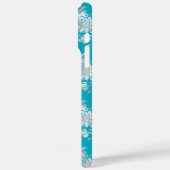 Aqua Silver Floral Case-Mate iPhone Case (Achterkant / Links)