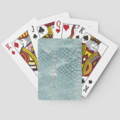 Aqua Silver Snake Print Pokerkaarten (Achterkant)