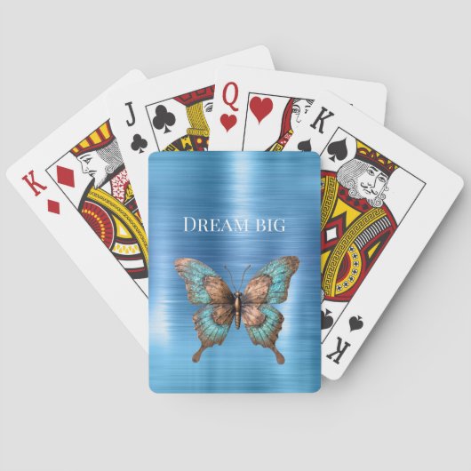 Aqua Silver Snake Print Pokerkaarten (Achterkant)