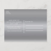 Aqua & Silver Starfish Beach Save the Date Aankondigingskaart (Achterkant)