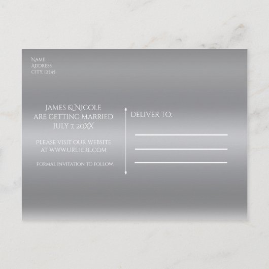 Aqua & Silver Starfish Beach Save the Date Aankondigingskaart (Achterkant)