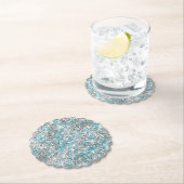 Aqua Silver Unicorn Glitter Sparkle Kartonnen Onderzetters (Insitu)