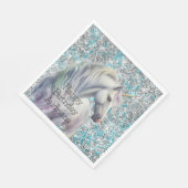 Aqua Silver Unicorn Glitter Sparkle Verjaardag Servet (Hoek)