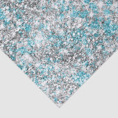 Aqua Silver Unicorn Glitter Sparkle Verjaardag Tissuepapier (Detail)