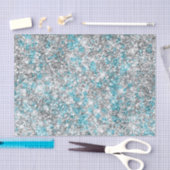 Aqua Silver Unicorn Glitter Sparkle Verjaardag Tissuepapier (Craft)