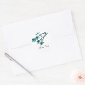 Aqua Simple Cherry Blossom Dank je Stickers (Envelop)
