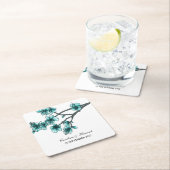 Aqua Simple Cherry Blossom Paper Onderzetters (Insitu)