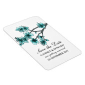 Aqua Simple Cherry Blossom Save the Date Magneet (Rechterzijde)