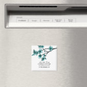 Aqua Simple Cherry Blossom Save the Date Magnet (Insitu (Vaatwasser))