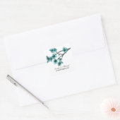 Aqua Simple Cherry Blossom Wedding Stickers (Envelop)