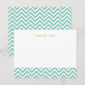 Aqua Simple Chevron Bedankt Opmerking Kaarten (Voorkant / Achterkant)
