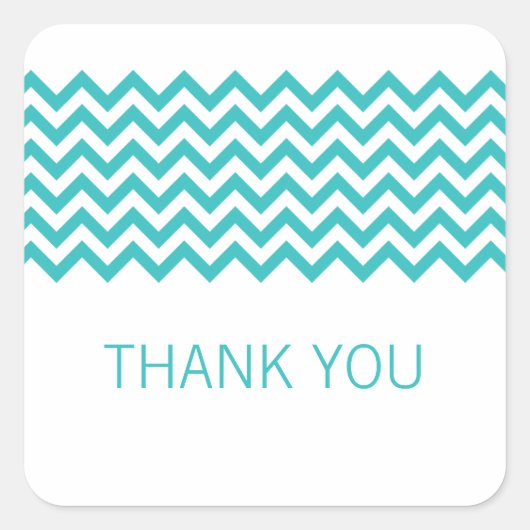 Aqua Simple Chevron Hartelijk dank, Stickers (Voorkant)