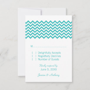 Aqua Simple Chevron Response Kaart