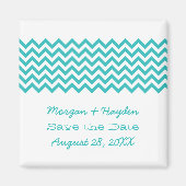 Aqua Simple Chevron Save the Date Magnet (Voorkant)