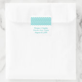 Aqua Simple Chevron Save the Date Stickers (Tas)