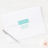 Aqua Simple Chevron Save the Date Stickers (Envelop)