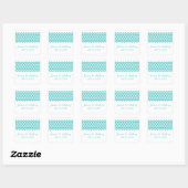 Aqua Simple Chevron Wedding Stickers (Vel)