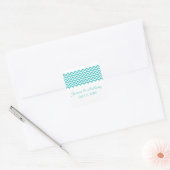 Aqua Simple Chevron Wedding Stickers (Envelop)