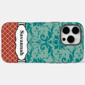 Aqua Sinaasappel Turquoise Marokkaanse gepersonali Case-Mate iPhone Case (Achterkant (horizontaal))