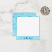 Aqua Sjabloon Blauw Water Handgeschreven Script Na (Voorkant / Achterkant in situ)