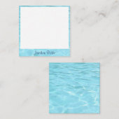 Aqua Sjabloon Blauw Water Handgeschreven Script Na (Voorkant / Achterkant)