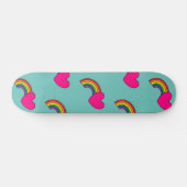 Aqua Skateboard Decmet roze harten en regenbogen (Horizontaal)