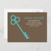 Aqua Skeleton Key Bewegende Aankondigingen Aankondigingskaart (Voorkant / Achterkant)