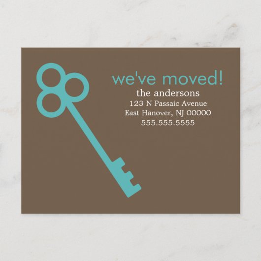 Aqua Skeleton Key Bewegende Aankondigingen Aankondigingskaart (Voorkant)