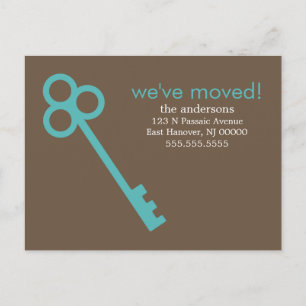 Aqua Skeleton Key Moving Announements Aankondigingskaart