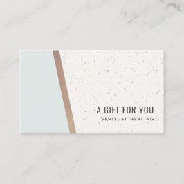 Aqua Sky Blue Roos Gold Ceramic Gift Certificate Visitekaartje
