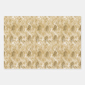 Aqua Sky Groen Goud Tropische bladeren Inpakpapier Vel (Voorkant 3)