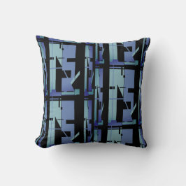 Aqua Slate Blue Black Southwest Look Large Mosaic Kussen