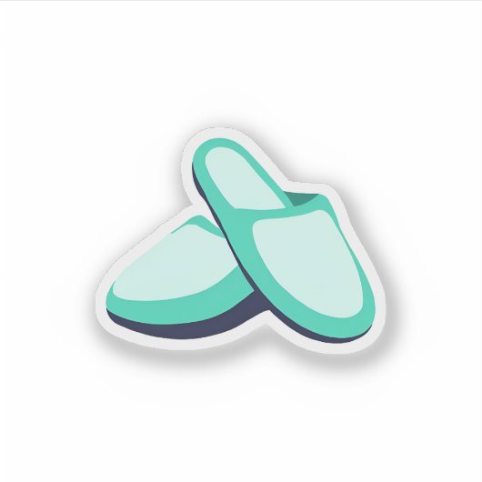 Aqua Slippers Sticker (Voorkant)