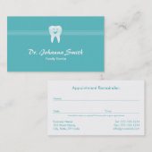 Aqua Smiling Tooth Dental Afspraak Vrouw Afsprakenkaartje (Voorkant / Achterkant)