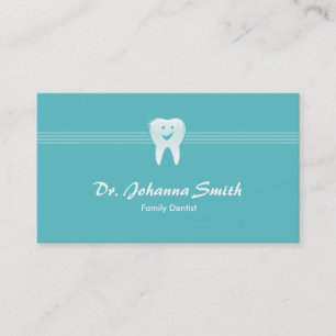 Aqua Smiling Tooth Dental Appointment Vrouw Afsprakenkaartje