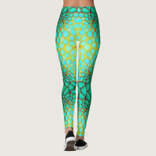Aqua Snake Skin Leggings (Achterkant)