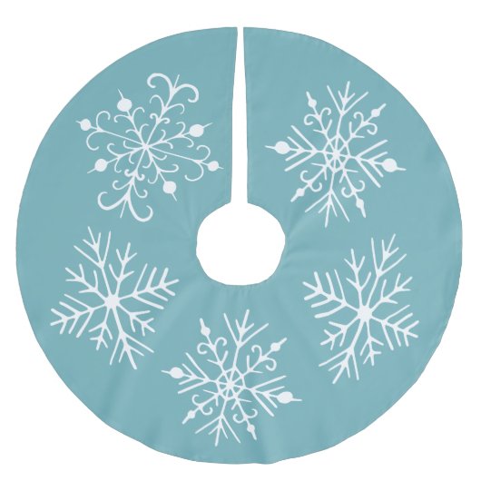 Aqua Sneeuwvlok Kerstboom Rok (Voorkant)