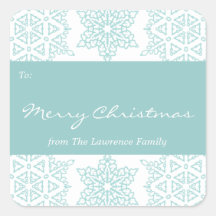 Aqua Sneeuwvlokken Kerstvakantie cadeau Label