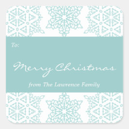 Aqua Sneeuwvlokken Kerstvakantie cadeau Label