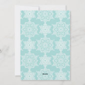 Aqua Sneeuwvlokken Vrolijk Kerstfeest Foto Feestdagenkaart (Achterkant)