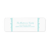 Aqua Snowflake Lijst Holiday Etiket (Voorkant)