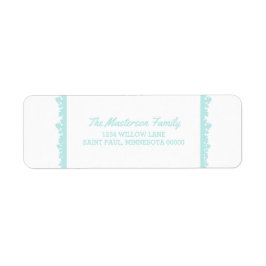 Aqua Snowflake Lijst Holiday Etiket