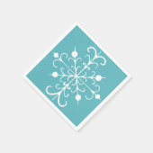 Aqua Snowflake Napkins Servetten (Hoek)