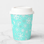 Aqua Snowflake ONE Paper Cup Papieren Bekers (Links)