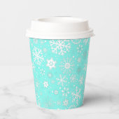 Aqua Snowflake ONE Paper Cup Papieren Bekers (Achterkant)