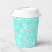 Aqua Snowflake ONE Paper Cup Papieren Bekers (Rechts)
