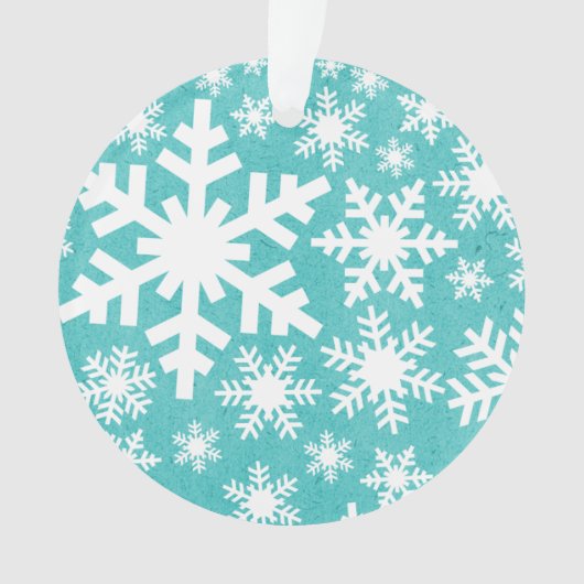 Aqua Snowflake Pattern AcrylOrnament Ornament (voorkant)